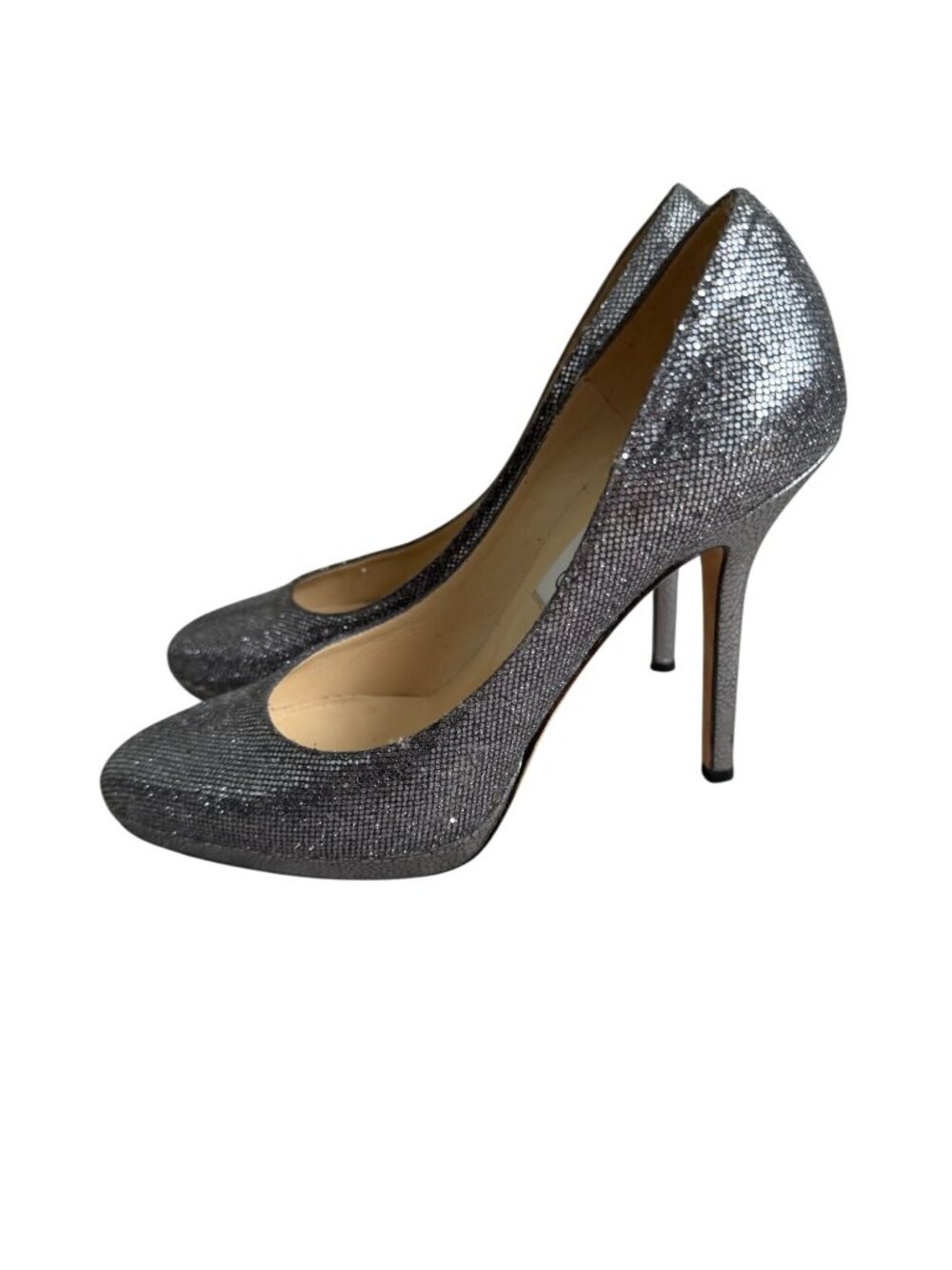 JIMMY CHOO Pewter Silver Metallic Heels Size 36 / US 6 - Picture 7 of 8